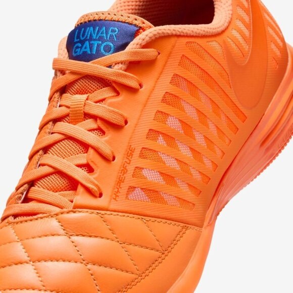 Nike Lunargato II IC - Size 12 Men`s Soccer Shoes Orange Leather 580456-800 NEW main image 5
